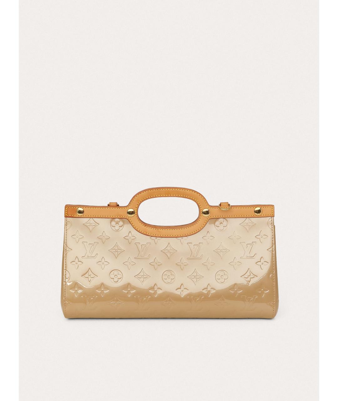 LOUIS VUITTON Бежевая кожаная сумка с короткими ручками, фото 9