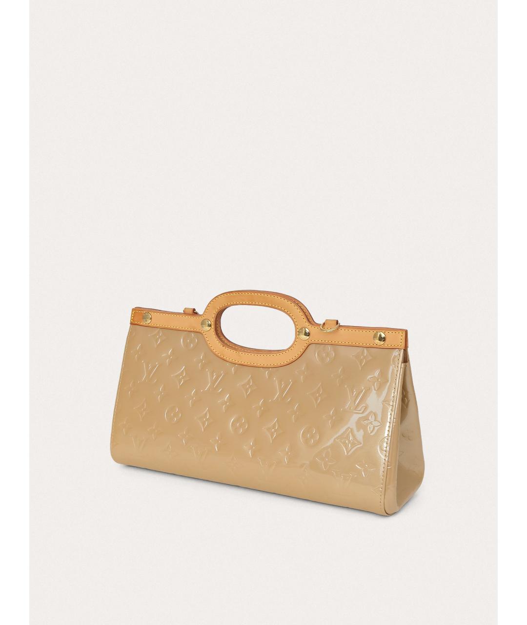 LOUIS VUITTON Бежевая кожаная сумка с короткими ручками, фото 2