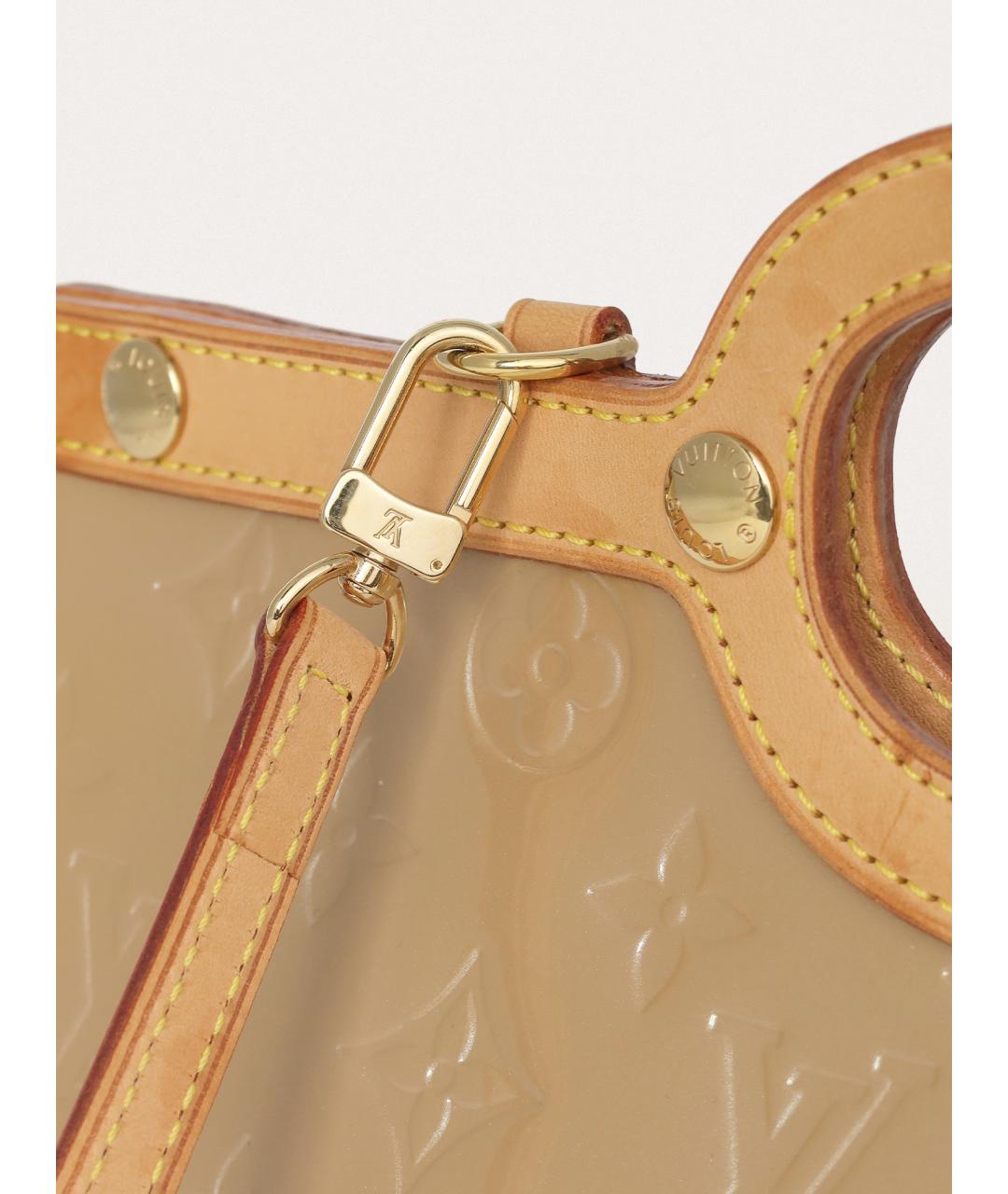 LOUIS VUITTON Бежевая кожаная сумка с короткими ручками, фото 5