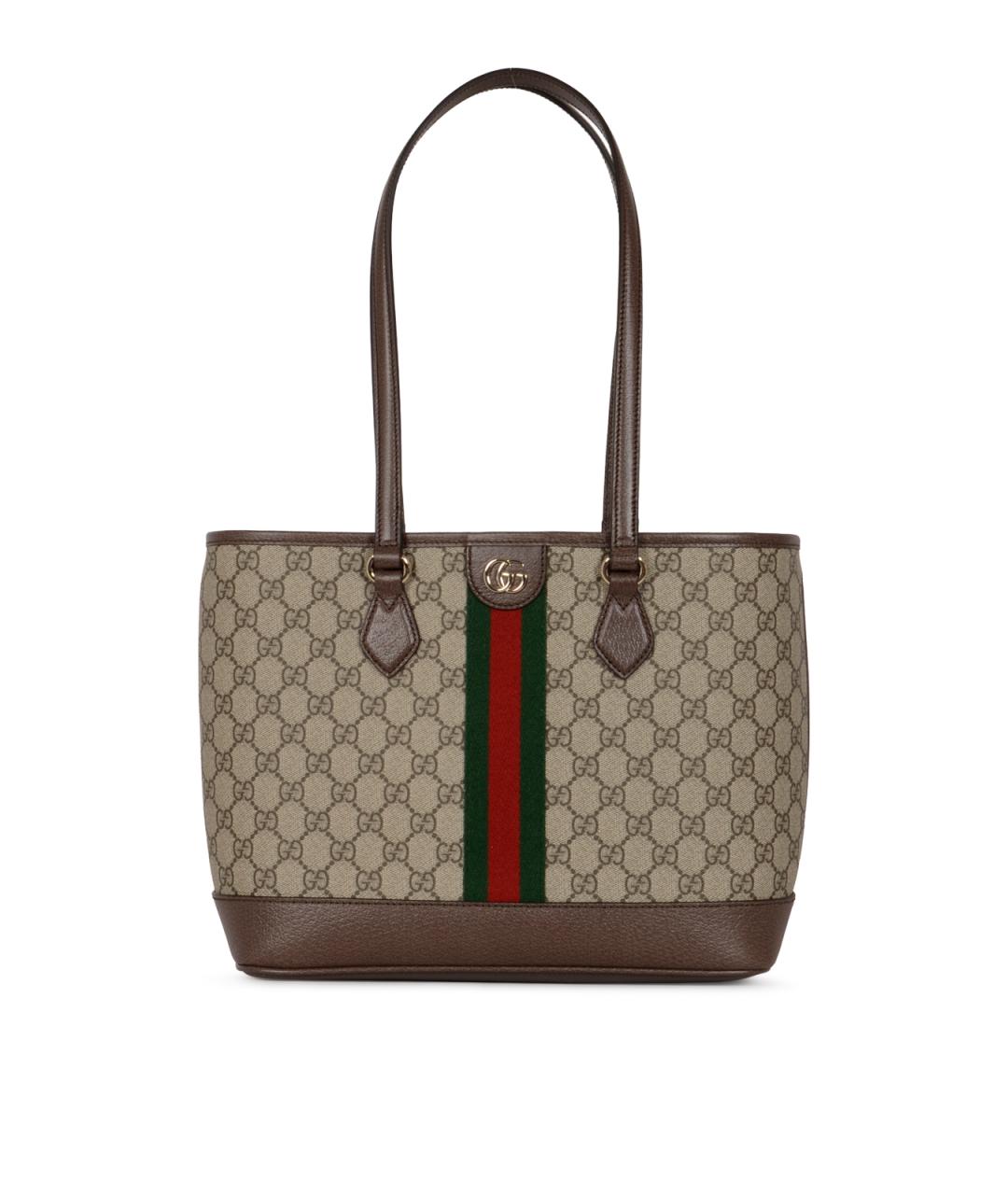 GUCCI Бежевая синтетическая сумка тоут, фото 1