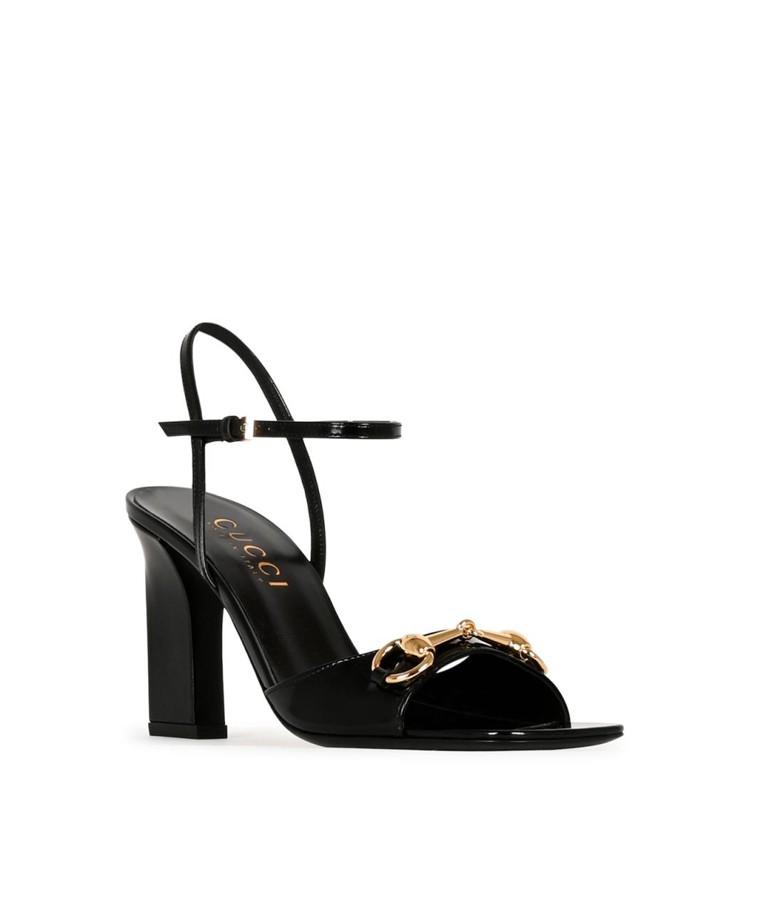 GUCCI Черные кожаные босоножки, фото 2
