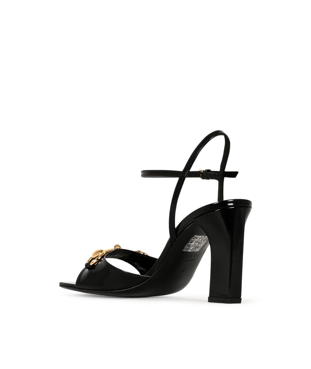 GUCCI Черные кожаные босоножки, фото 3