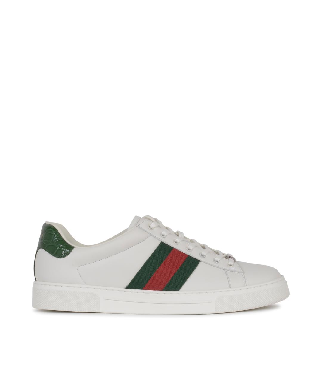 GUCCI Белые кожаные низкие кроссовки / кеды, фото 1