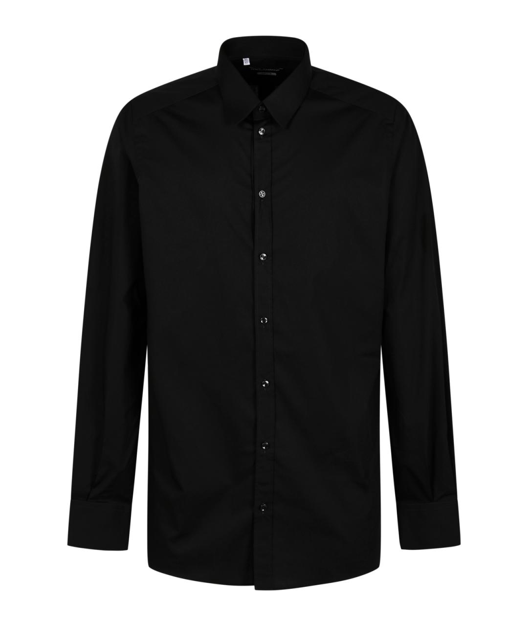 DOLCE&GABBANA Черная хлопковая классическая рубашка, фото 2