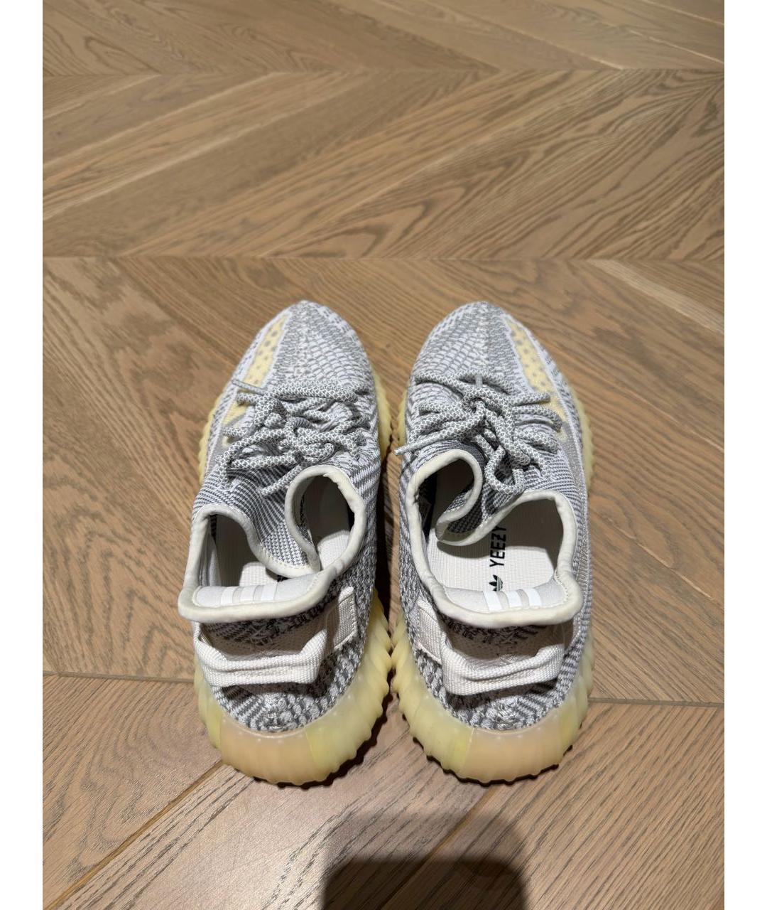 ADIDAS YEEZY Белые текстильные низкие кроссовки / кеды, фото 3