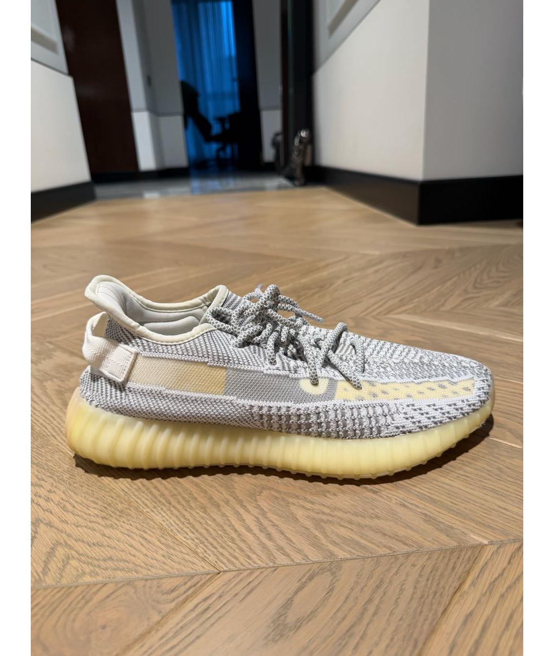 ADIDAS YEEZY Белые текстильные низкие кроссовки / кеды, фото 5