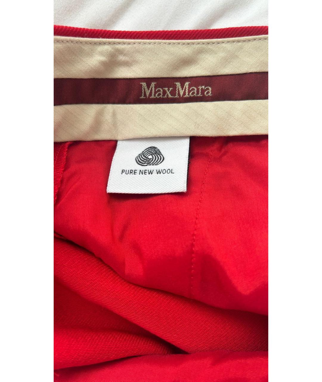 'S MAX MARA Красные шерстяные брюки узкие, фото 4
