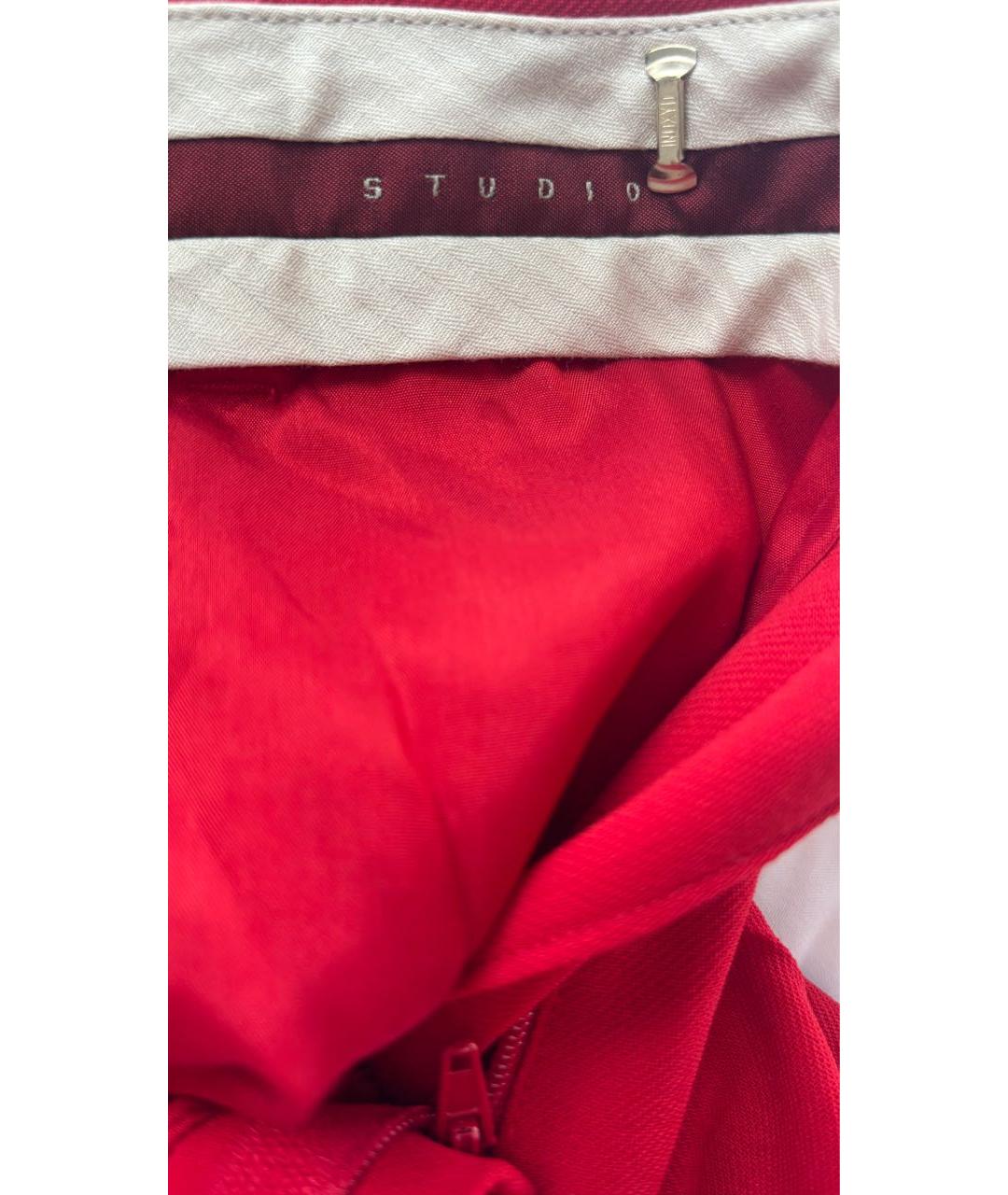 'S MAX MARA Красные шерстяные брюки узкие, фото 5
