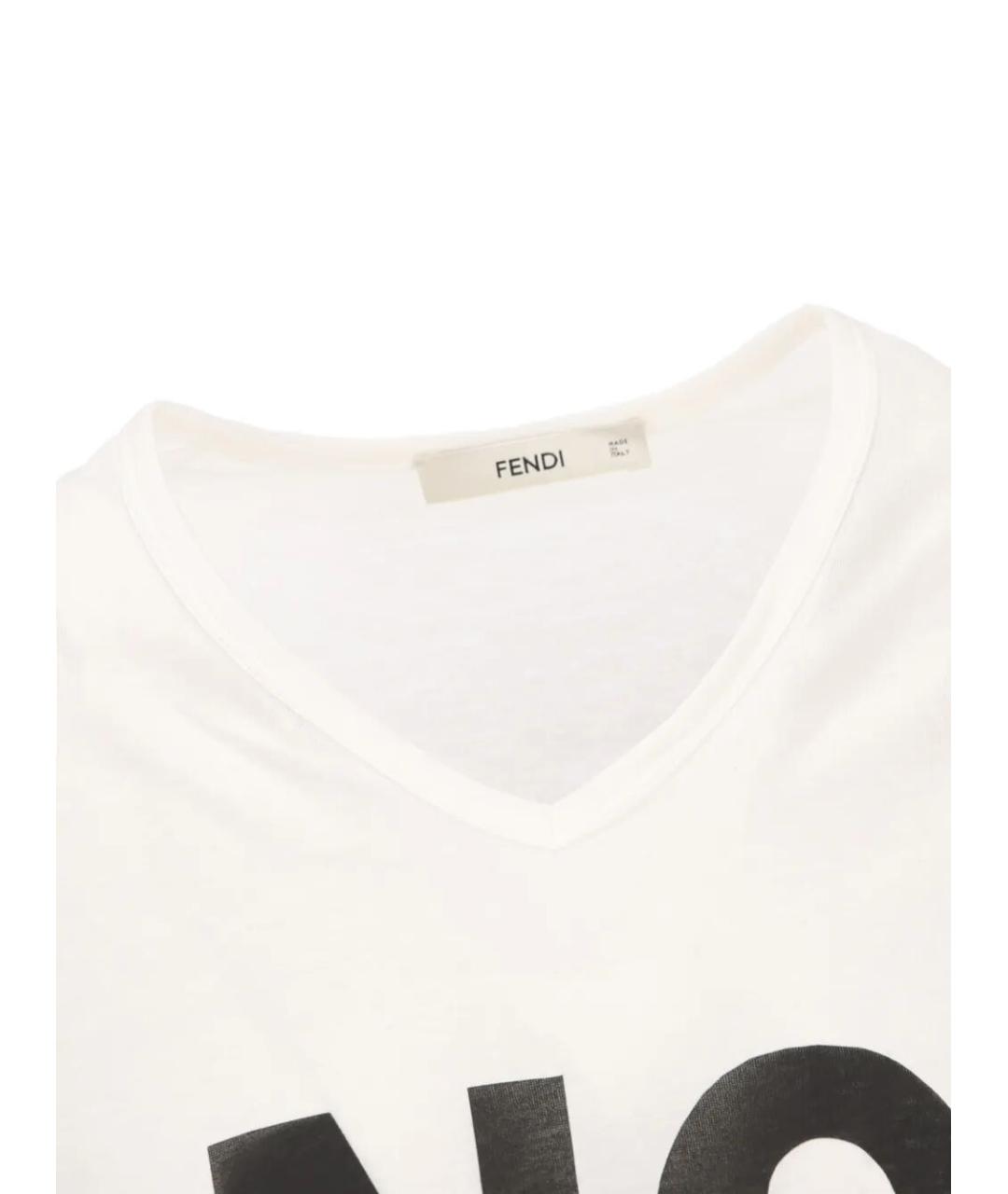 FENDI Бежевая хлопковая футболка, фото 3