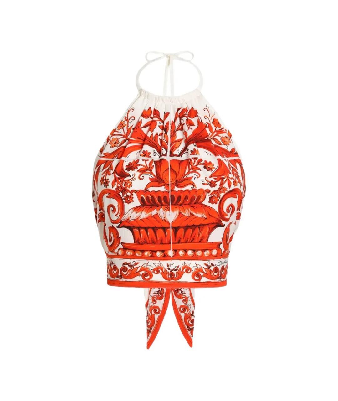 DOLCE&GABBANA Мульти шелковая майка, фото 1