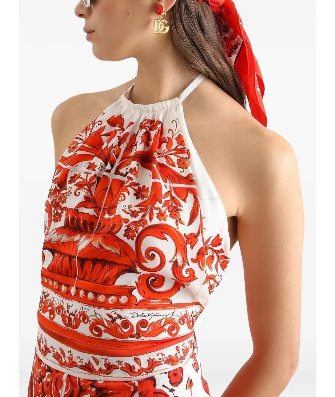 DOLCE&GABBANA Мульти шелковая майка, фото 5