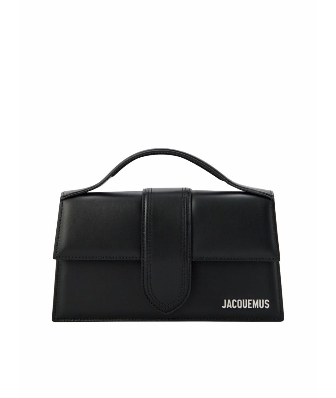 JACQUEMUS Черная кожаная сумка через плечо, фото 1