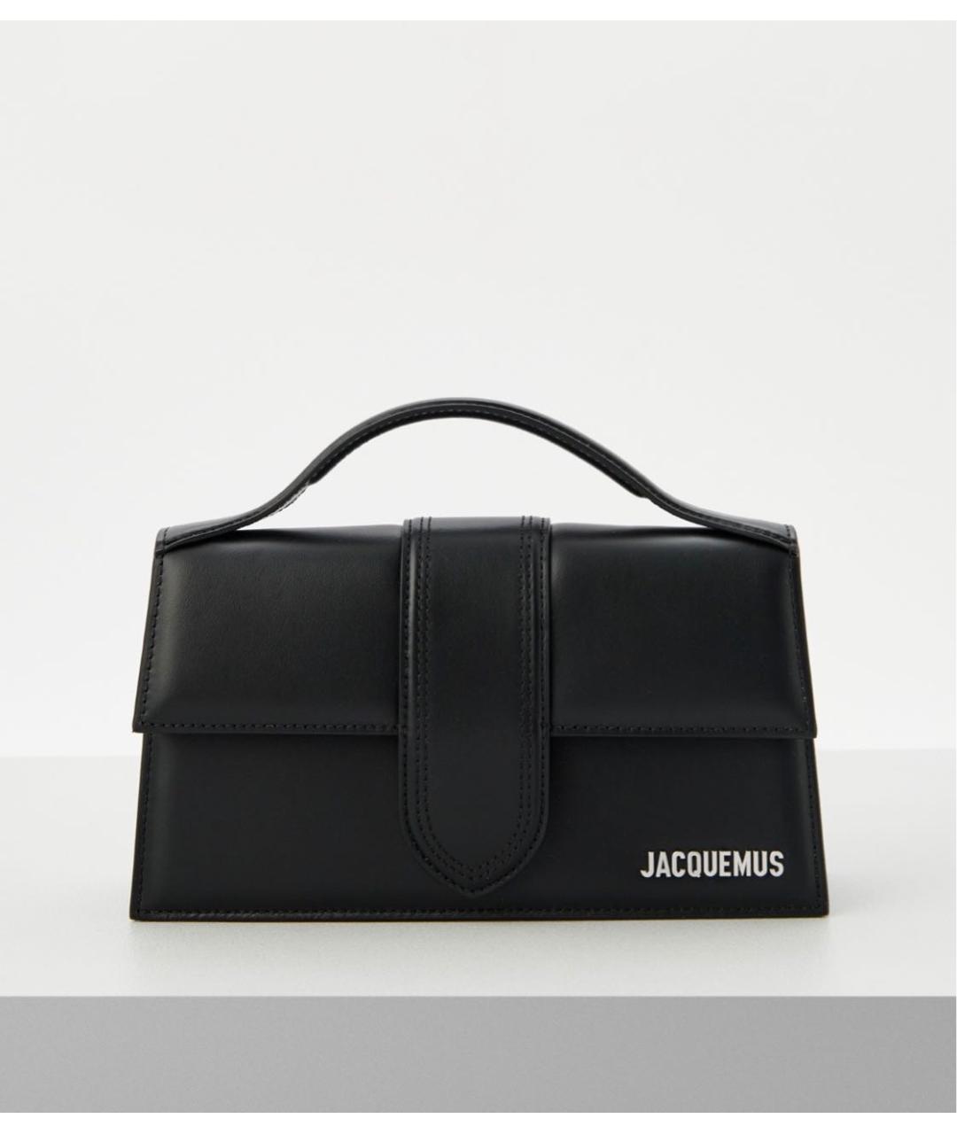 JACQUEMUS Черная кожаная сумка через плечо, фото 6