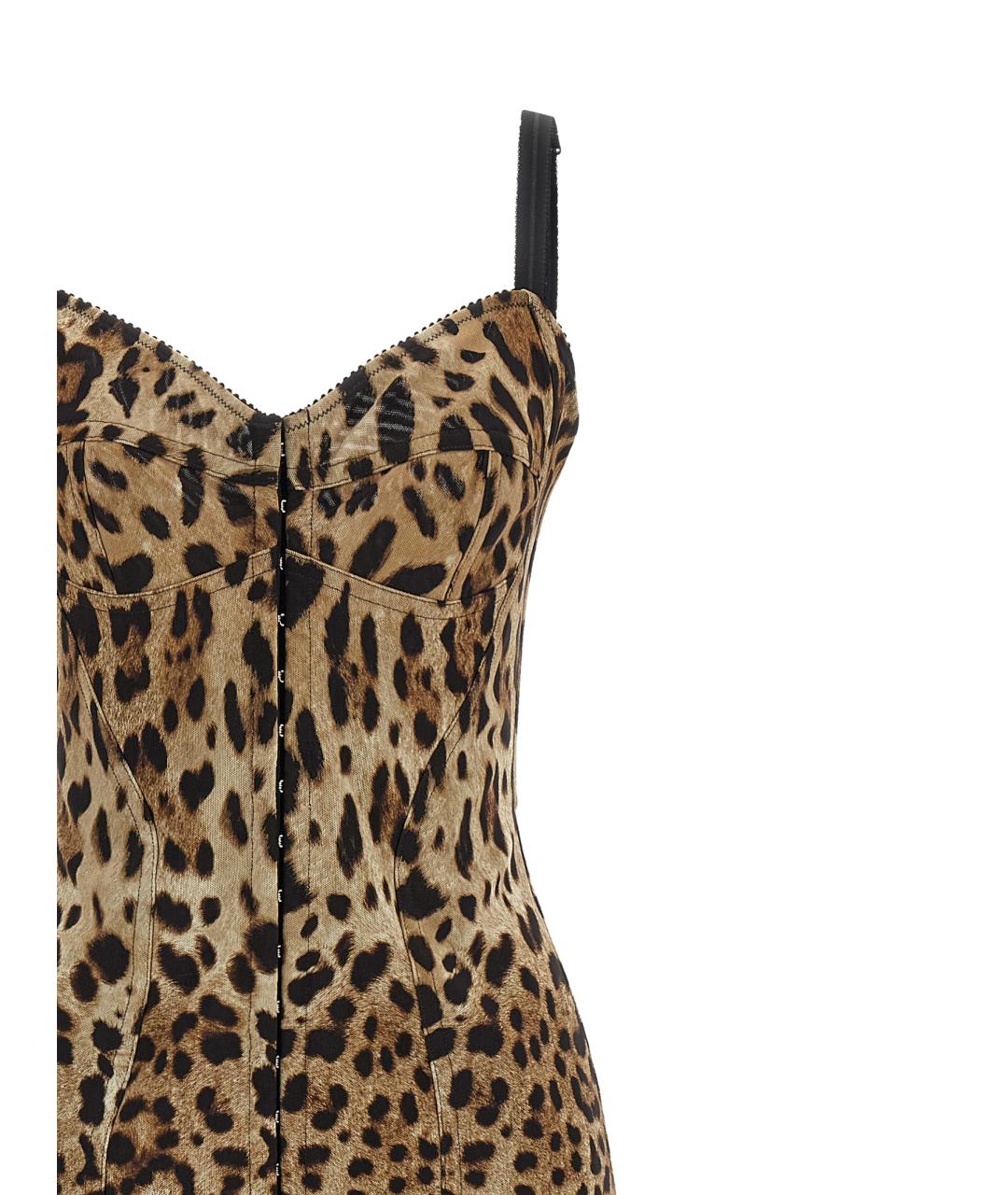 DOLCE&GABBANA Коричневое полиамидовое платье, фото 3