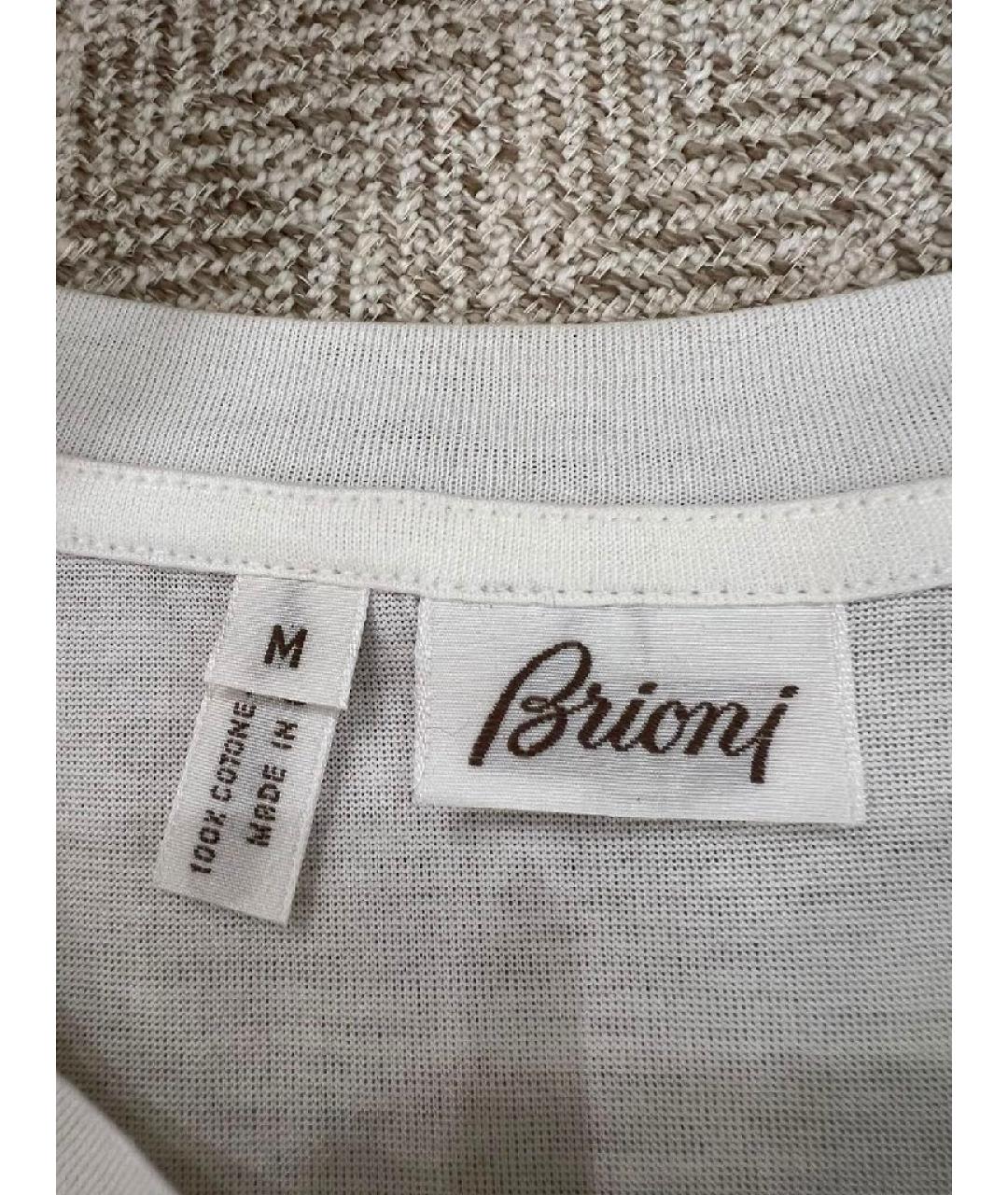 BRIONI Белая хлопковая футболка, фото 3