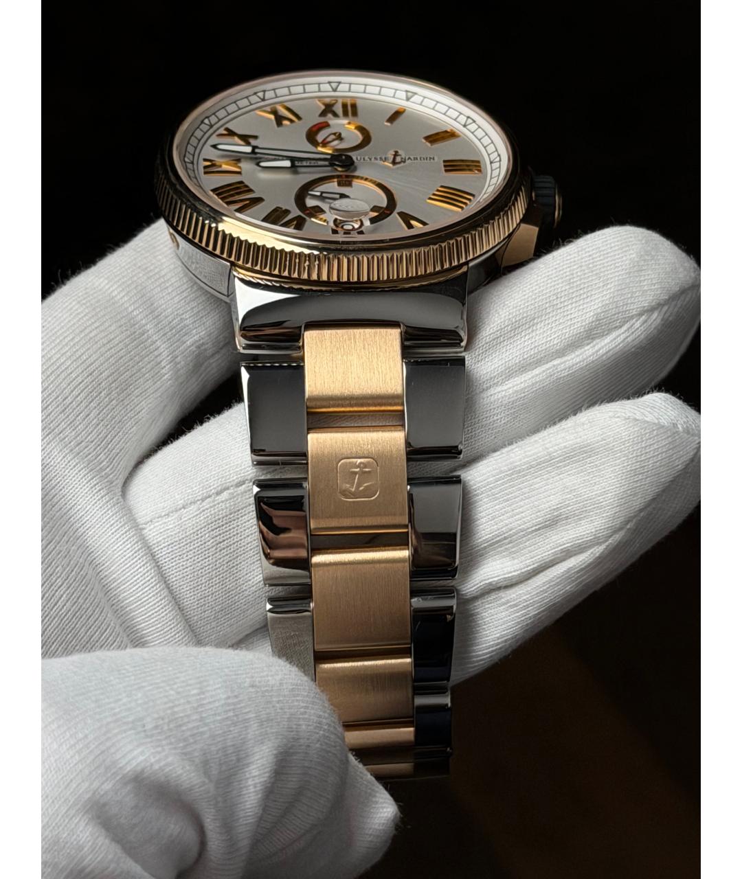 Ulysse Nardin Белые часы из желтого золота, фото 5