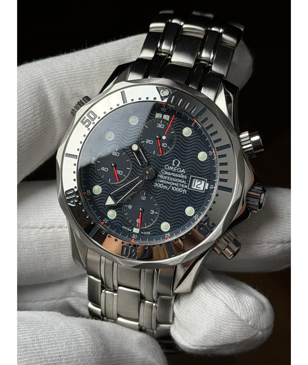 OMEGA Темно-синие часы, фото 3