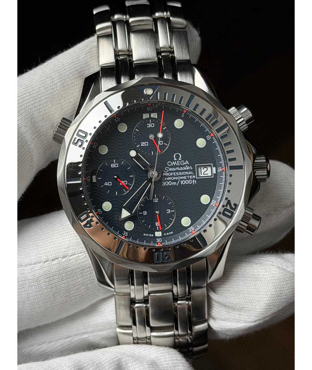 OMEGA Темно-синие часы, фото 2