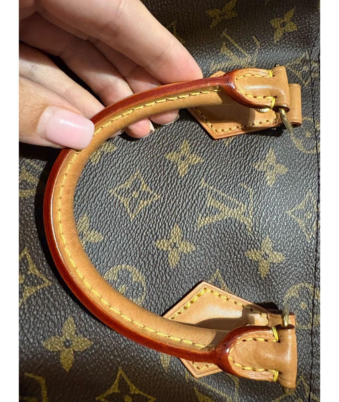 LOUIS VUITTON Коричневая канва сумка с короткими ручками, фото 7