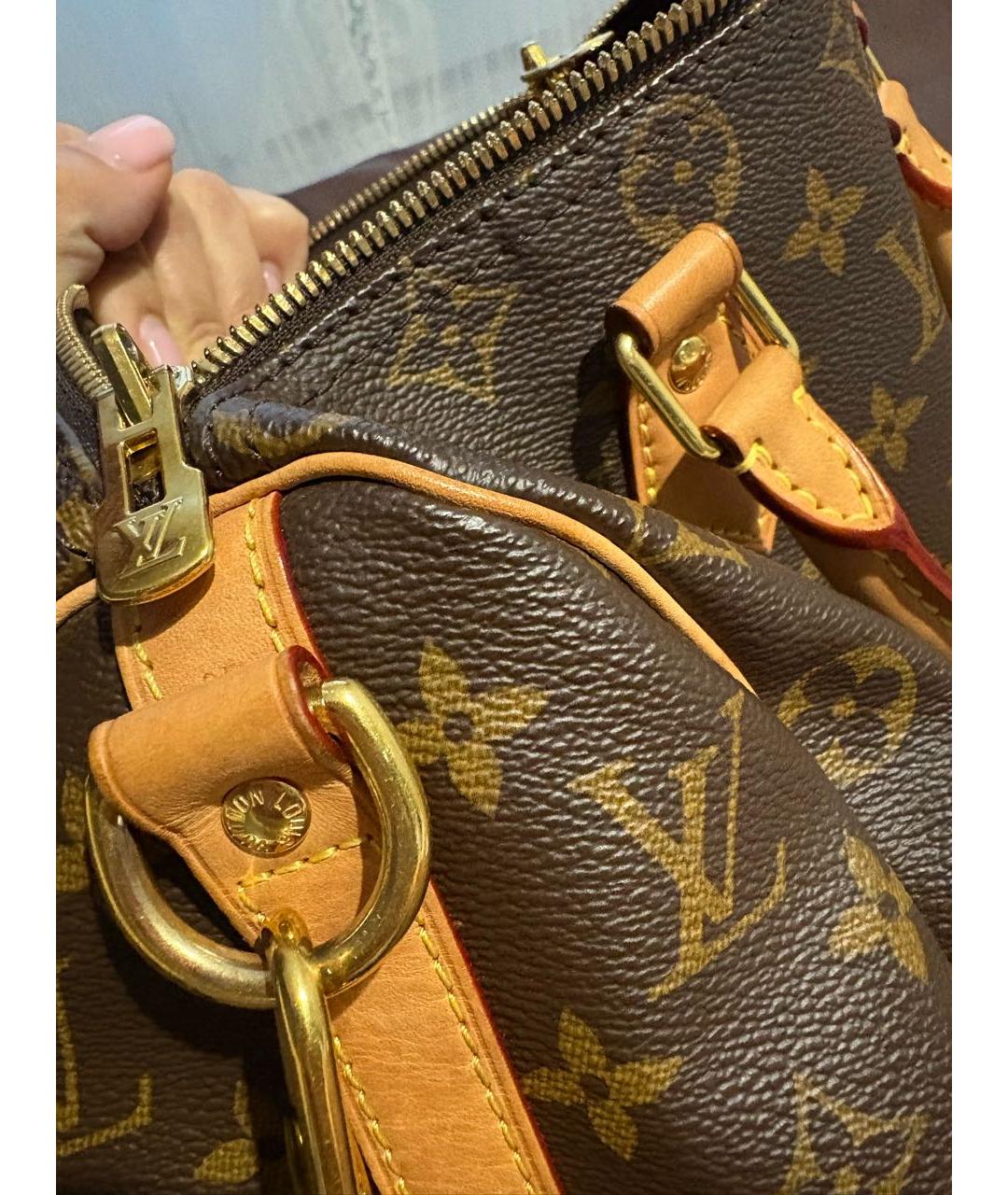 LOUIS VUITTON Коричневая канва сумка с короткими ручками, фото 8