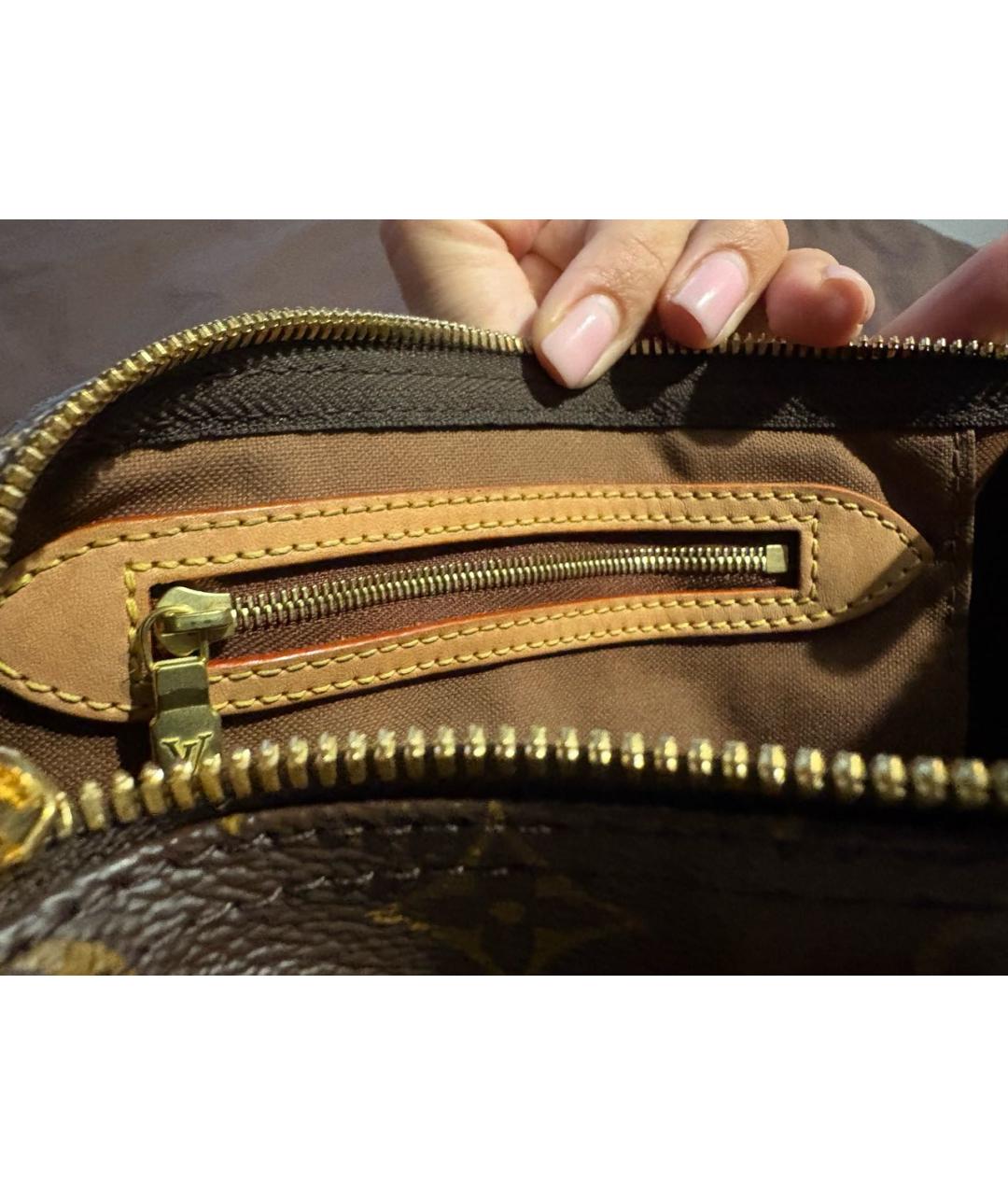 LOUIS VUITTON Коричневая канва сумка с короткими ручками, фото 4