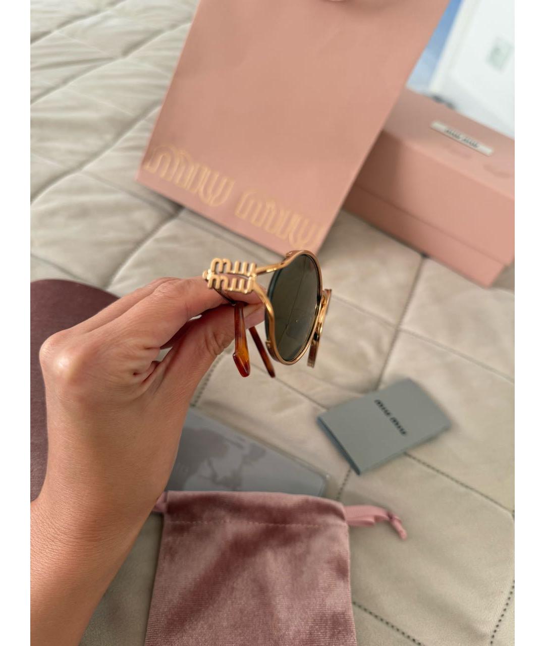 MIU MIU Коричневые солнцезащитные очки, фото 2