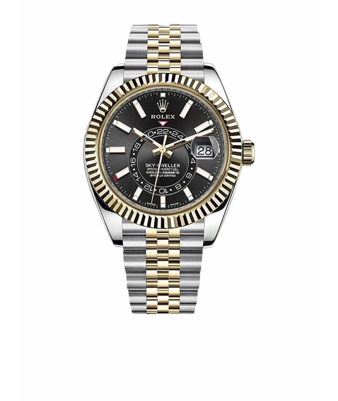 ROLEX Черные часы из желтого золота, фото 1