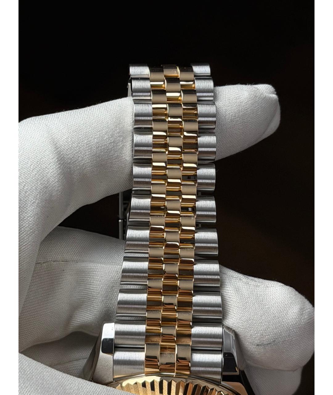 ROLEX Черные часы из желтого золота, фото 9