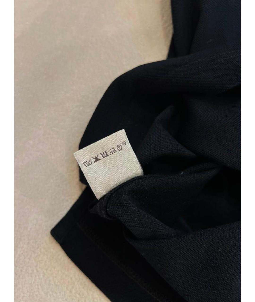 HERMES Черная хлопковая футболка, фото 7