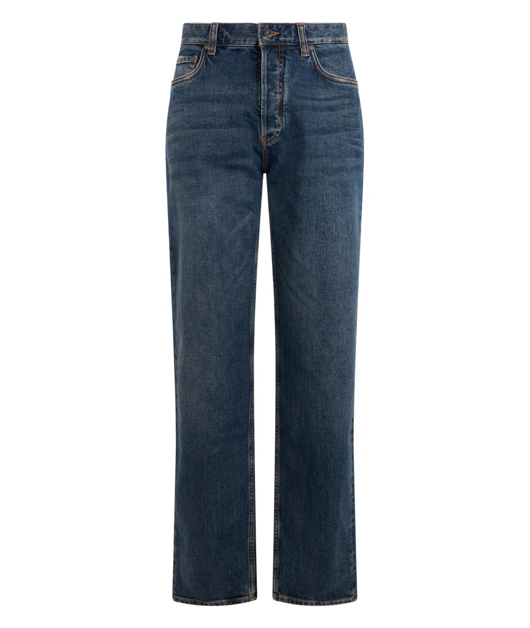 EMPORIO ARMANI Синие хлопковые прямые джинсы, фото 1