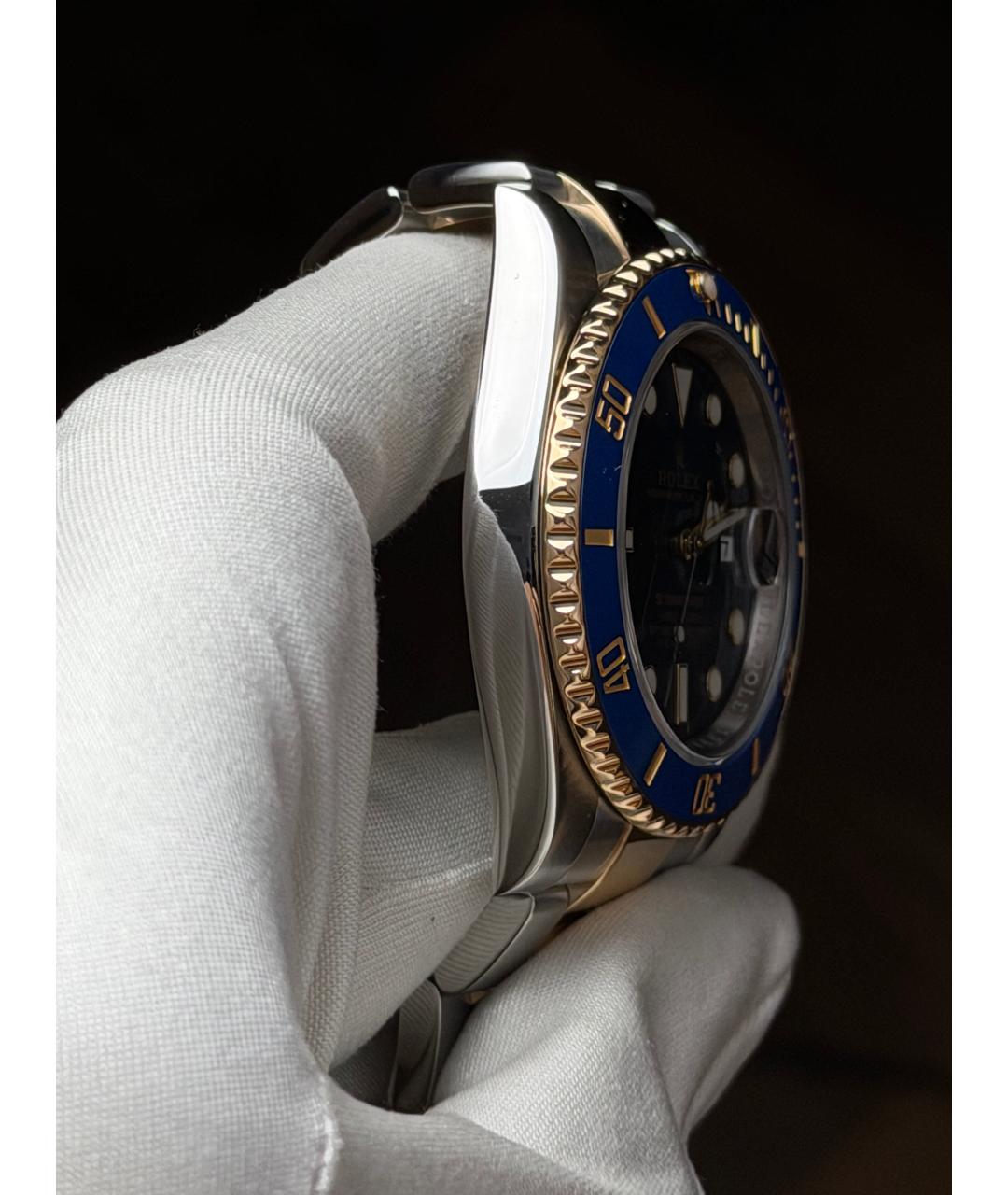 ROLEX Темно-синие часы из желтого золота, фото 5