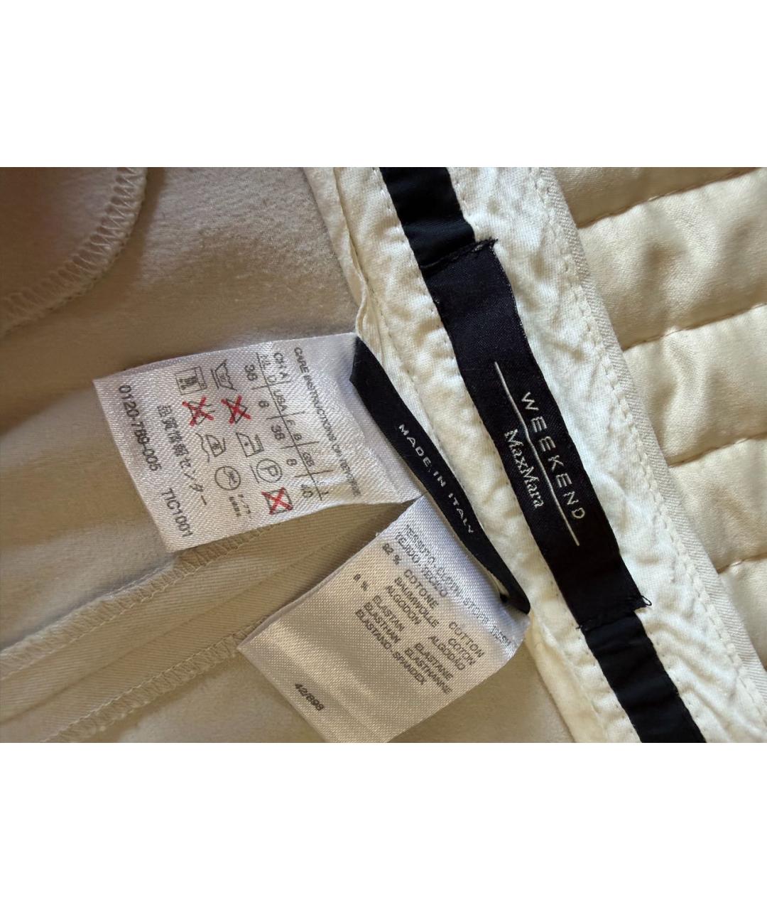 WEEKEND MAX MARA Бежевые хлопковые бриджи, фото 5