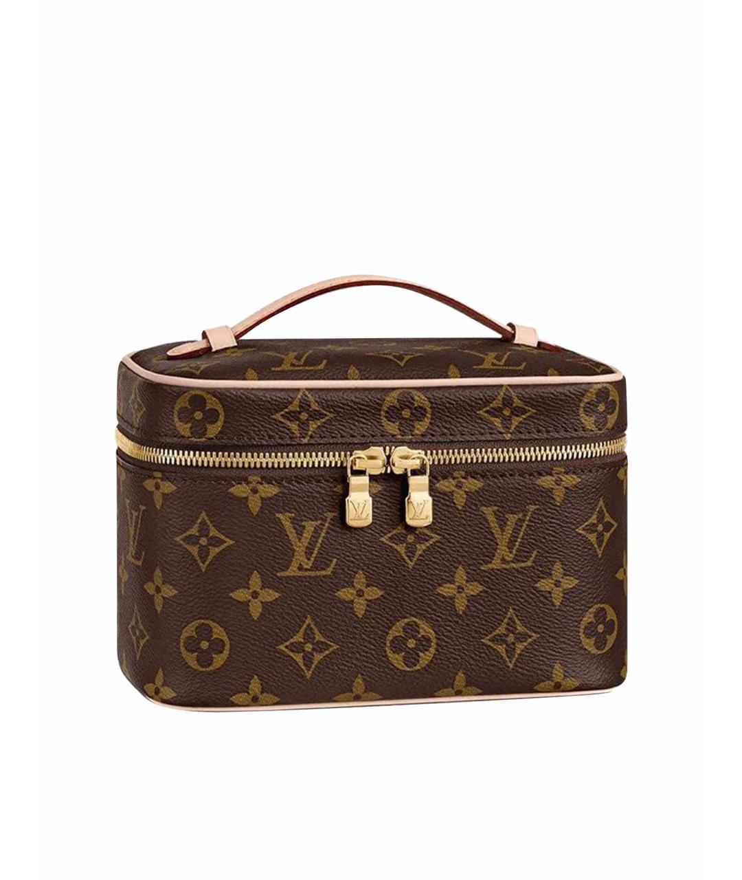 LOUIS VUITTON Коричневая кожаная косметичка, фото 1