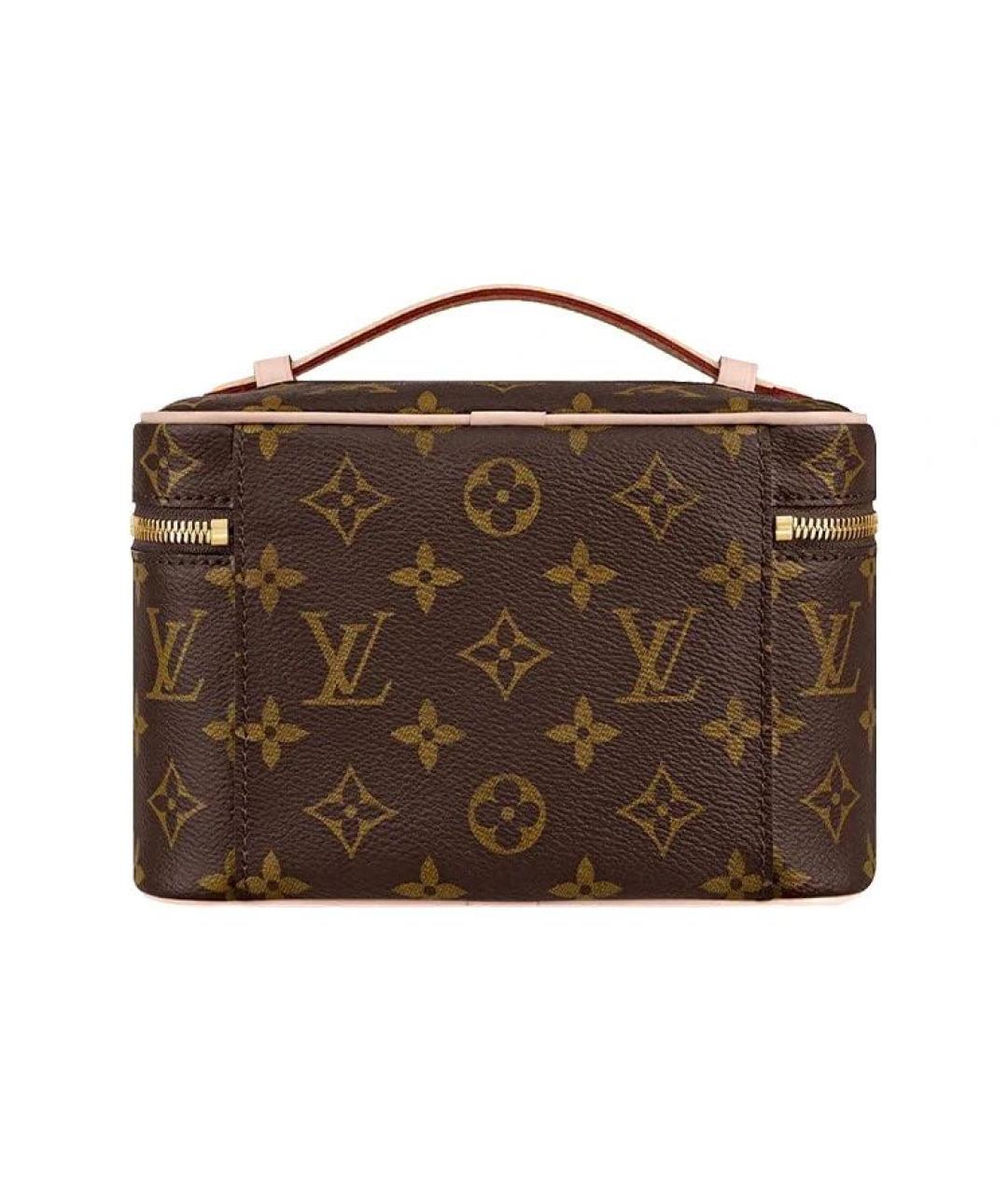 LOUIS VUITTON Коричневая кожаная косметичка, фото 2