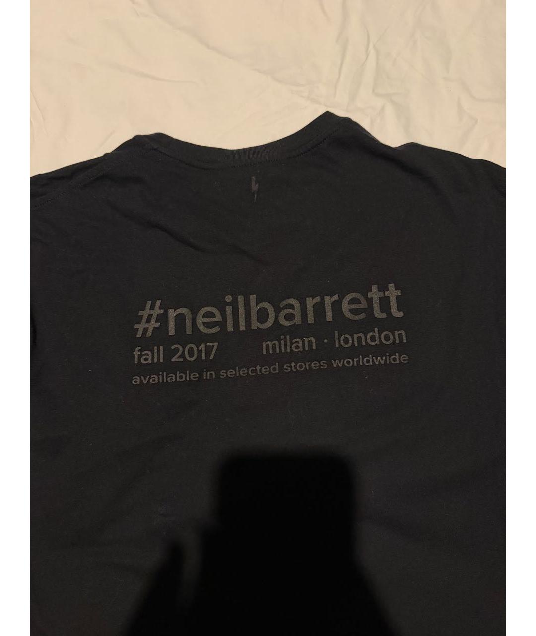NEIL BARRETT Черная хлопковая футболка, фото 3