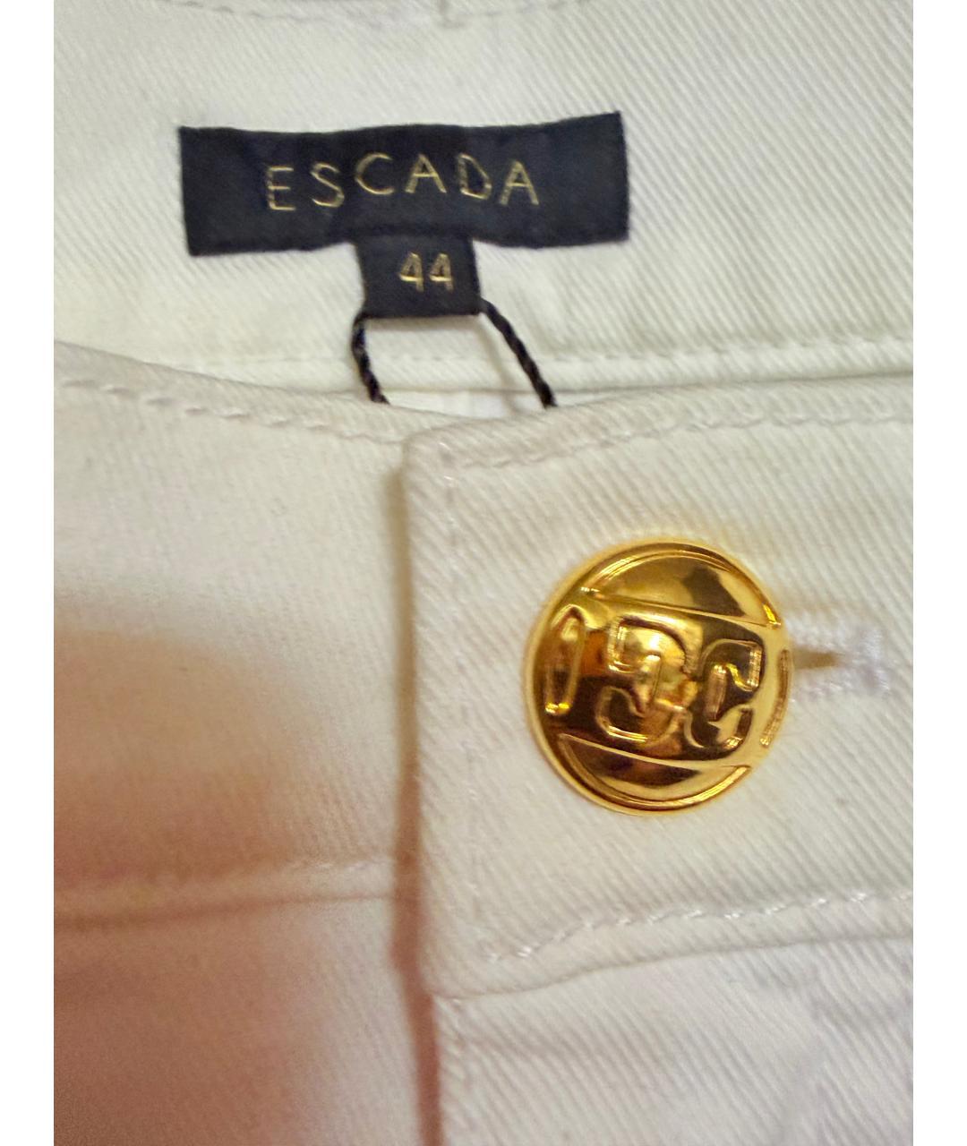 ESCADA Белые хлопковые прямые джинсы, фото 4
