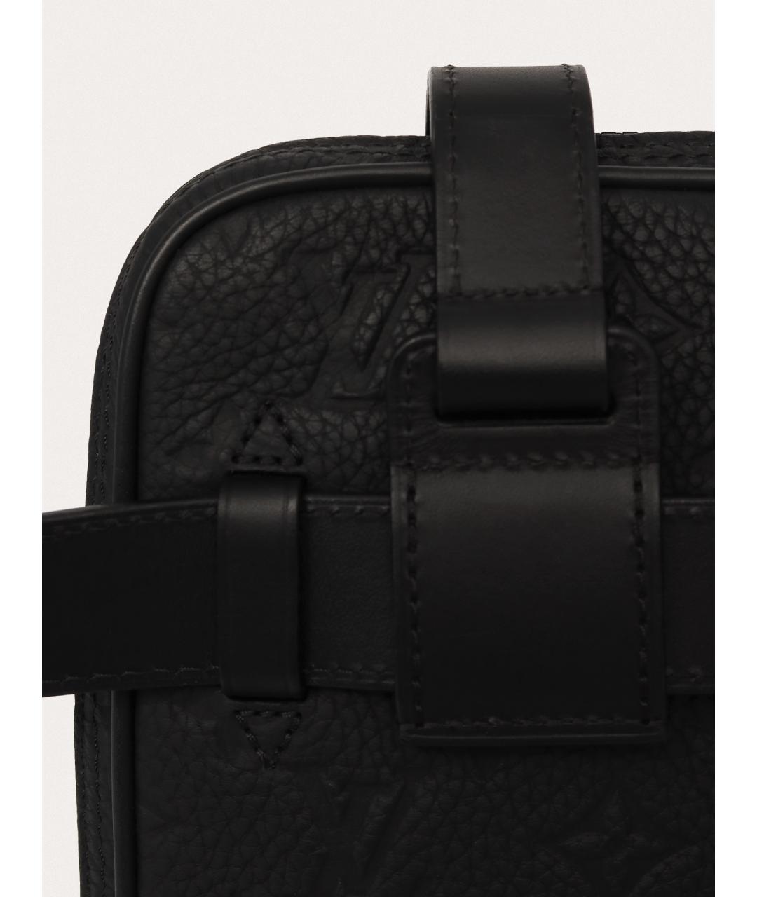 LOUIS VUITTON Черная кожаная сумка на плечо, фото 6