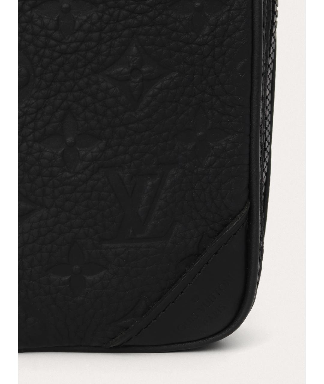 LOUIS VUITTON Черная кожаная сумка на плечо, фото 5