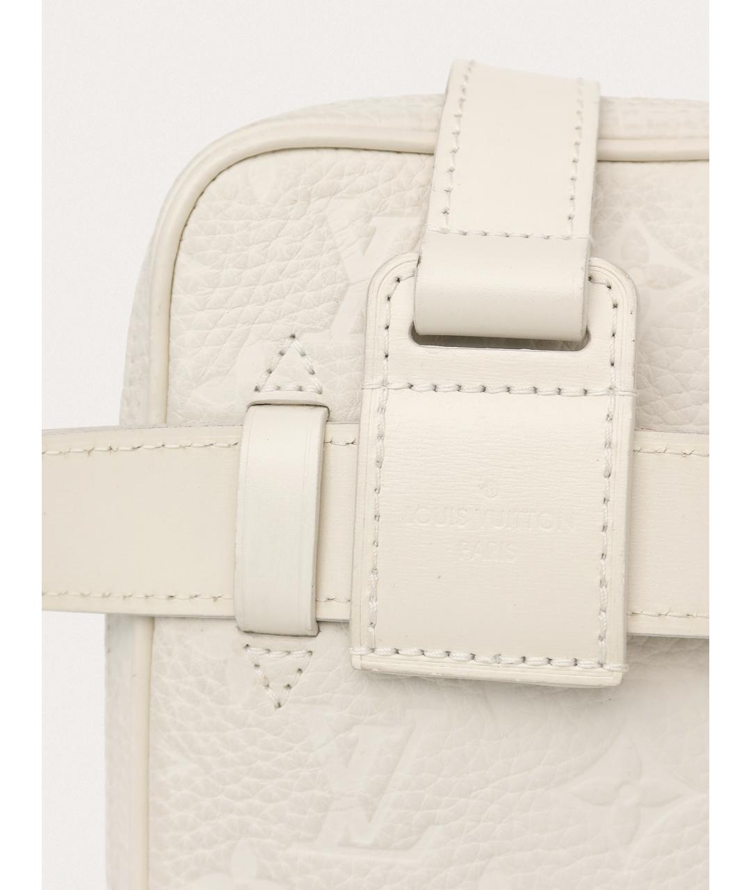 LOUIS VUITTON Белая кожаная сумка на плечо, фото 6