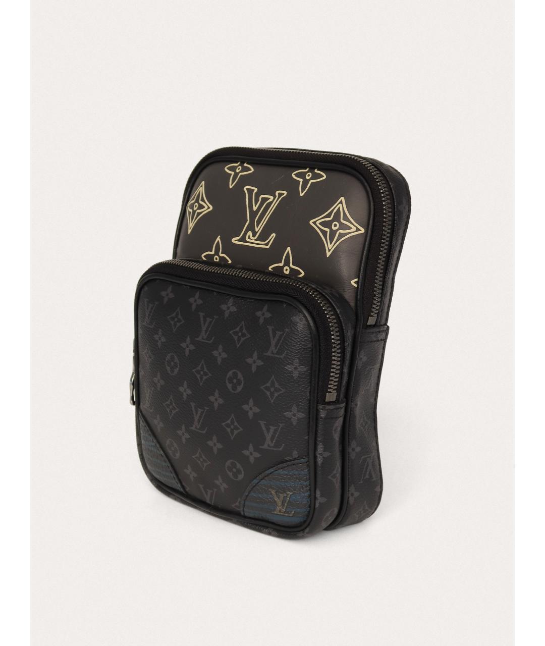 LOUIS VUITTON Черная кожаная сумка на плечо, фото 2
