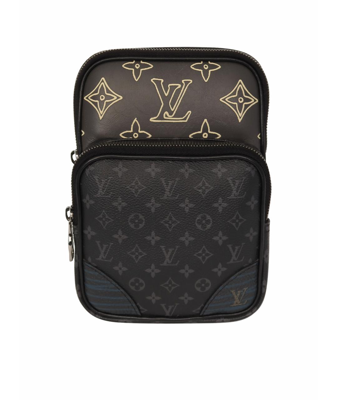 LOUIS VUITTON Черная кожаная сумка на плечо, фото 1