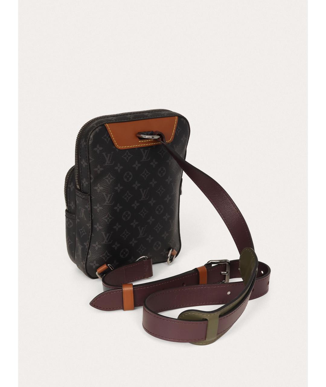 LOUIS VUITTON Черная кожаная сумка на плечо, фото 3