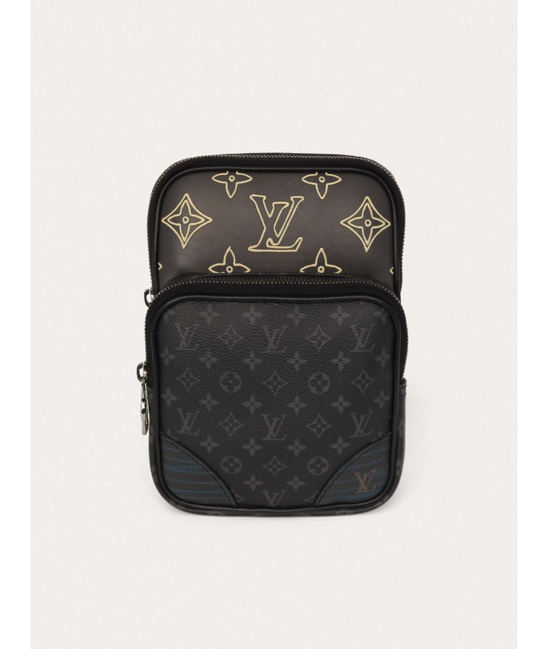 LOUIS VUITTON Черная кожаная сумка на плечо, фото 9