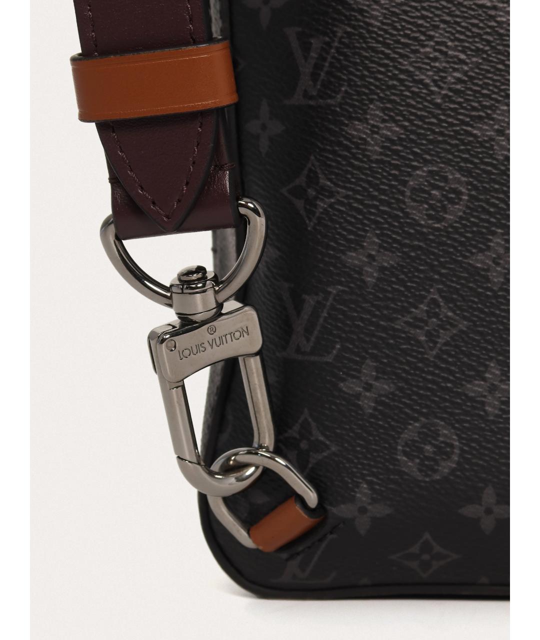 LOUIS VUITTON Черная кожаная сумка на плечо, фото 5