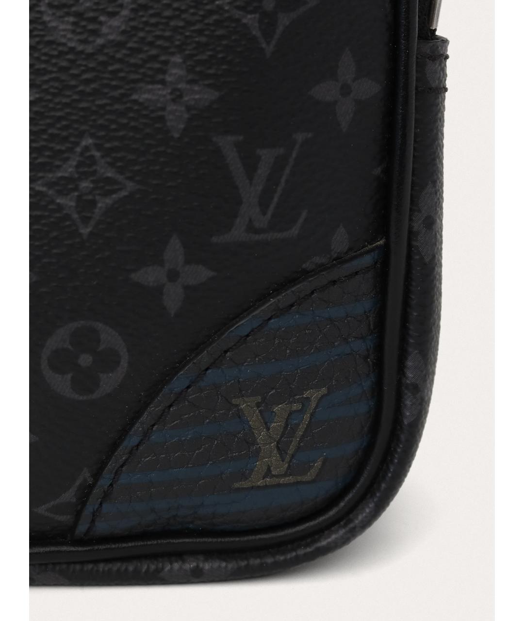 LOUIS VUITTON Черная кожаная сумка на плечо, фото 6