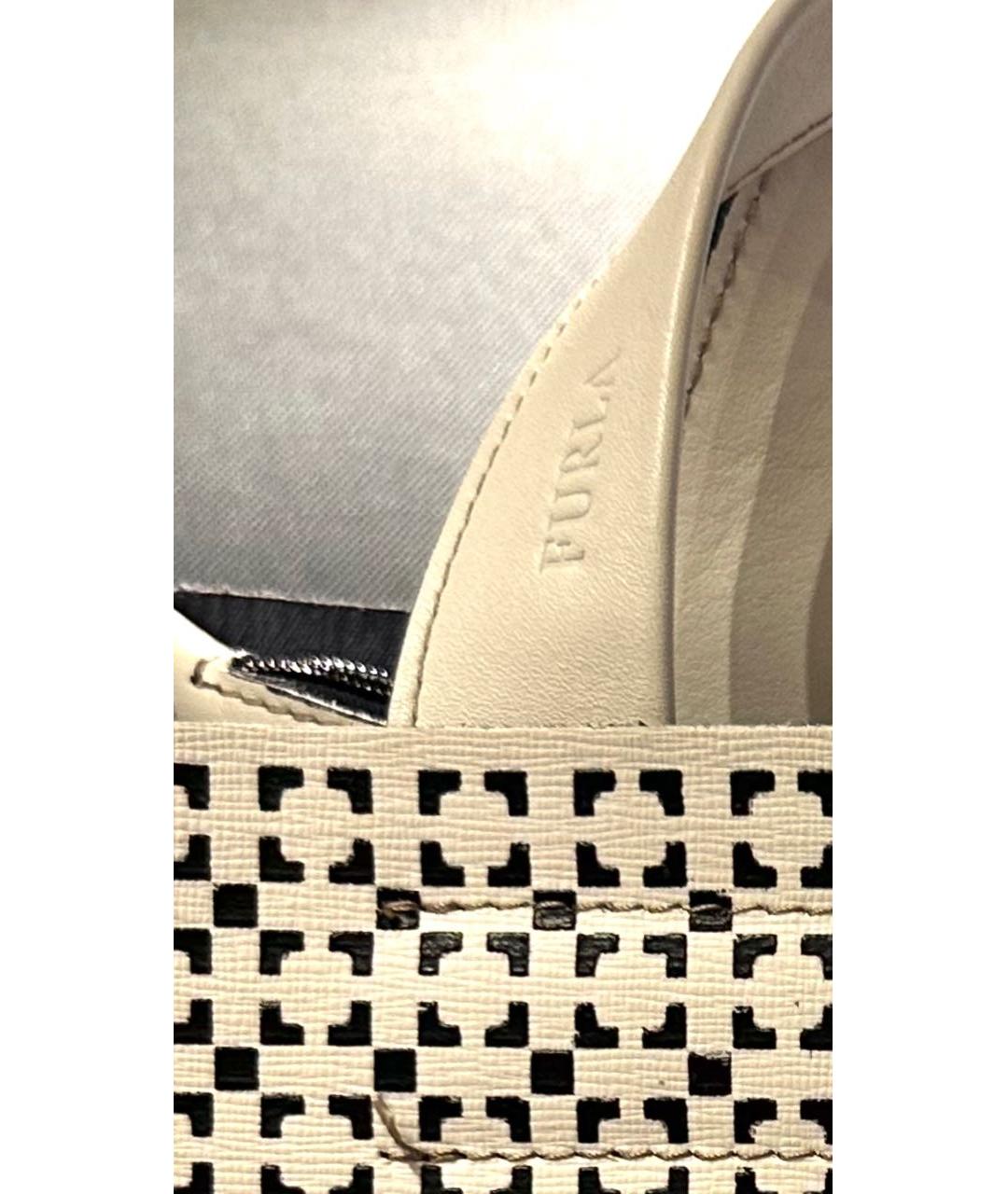 FURLA Белая кожаная сумка тоут, фото 7
