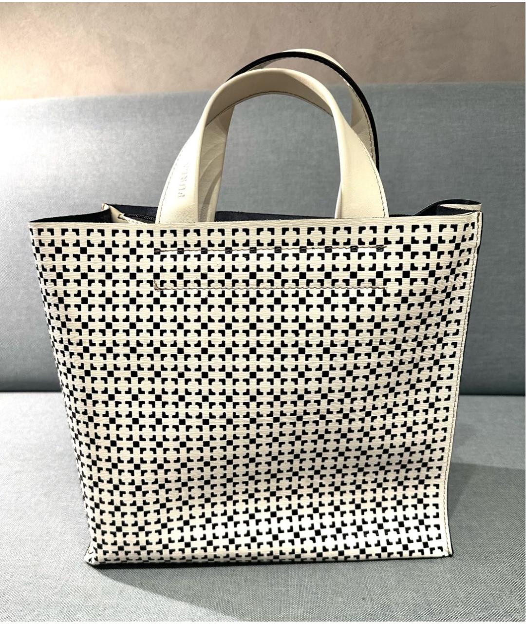 FURLA Белая кожаная сумка тоут, фото 3