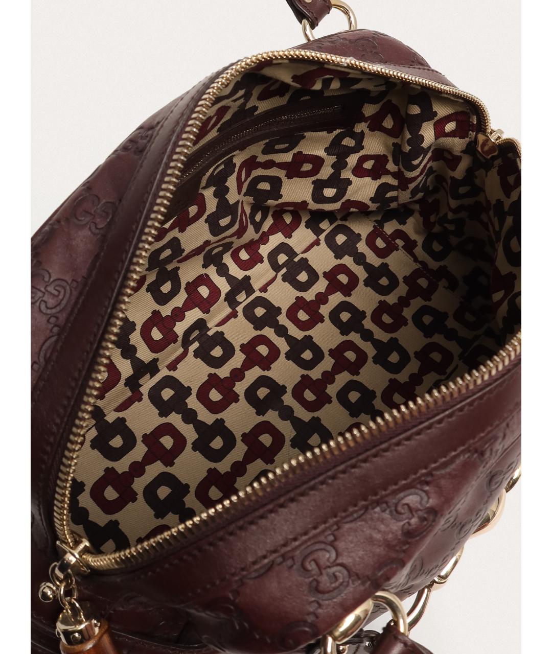 GUCCI Коричневая кожаная сумка с короткими ручками, фото 6