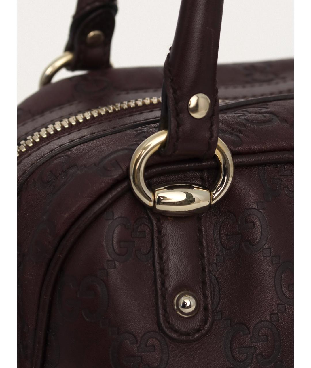 GUCCI Коричневая кожаная сумка с короткими ручками, фото 5