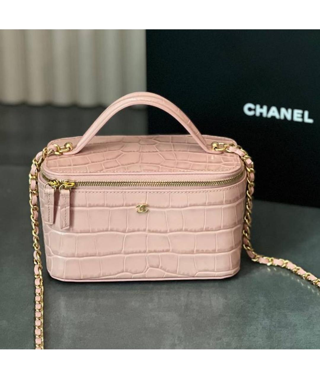 CHANEL Розовая сумка с короткими ручками, фото 5